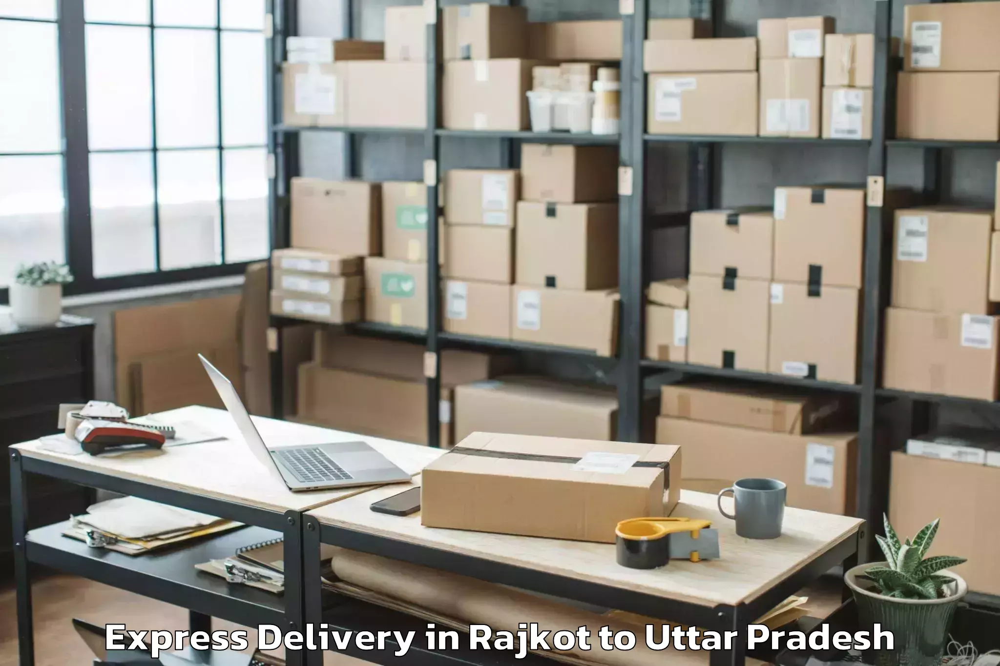 Reliable Rajkot to Usehat Express Delivery